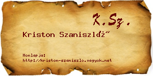 Kriston Szaniszló névjegykártya